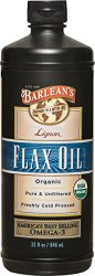 Barlean’s Organic Oils Lignan Flax Oil, 32-Ounce Bottle