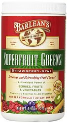 Barlean’s Organic Oils Superfruit Greens, Strawberry Kiwi, 9.5 Ounce