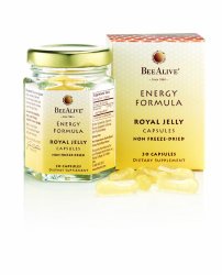 BeeAlive Energy Formula Royal Jelly, 30 Gluten-Free Vegetarian Capsules