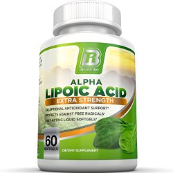 BRI Nutrition Alpha Lipoic Acid Softgels – 60 Count 300mg Fast Absorption Liquid Softgels