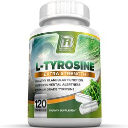 BRI Nutrition L-Tyrosine – 120 Count 500 mg per Veggie Capsules – 120 Sevings