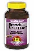 Bromelain Sinus Ease – Vegetarian Nature’s Life 30 VCaps