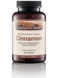 Ceylon Cinnamon (100% Certified Organic, 500 mg), 90 Capsules