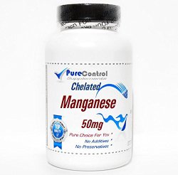 Chelated Manganese 50mg // 100 Capsules // Pure // by PureControl Supplements