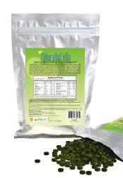 Chlorella Growth Factor (30%CGF) Enriched Pure Natural Taiwan Premier Quality Chlorella Tablets (800 250mg Tabs Per Pack / 7.1oz)