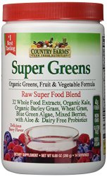 Country Farms Super Green Drink, Berry Flavor, 9.88 Ounce