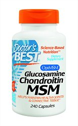 Doctor’s Best Glucosamine/Chondroitin/MSM, Capsules, 240-Count