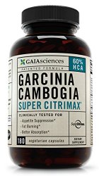 Gaia Sciences Garcinia Cambogia Super CitriMax® Scientifically Proven Patented Formula for Appetite Suppression & Fat Metabolism.