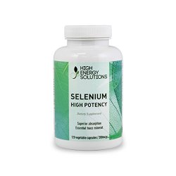 High Energy Solutions Organic Selenium 200mcg 120 Vegetable Capsules – Superior Absorption – 120 Day Supply – Made in USA – 100% Guarantee
