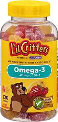 L’il Critters Omega-3 Gummy Fish with DHA, 120-Count Bottles (Pack of 3)