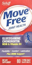 Move Free Glucosamine Chondroitin MSM Vitamin D3 and Hyaluronic Acid Joint Supplement, 80 Count