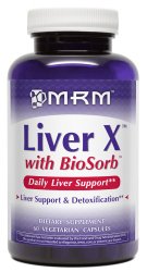 MRM Condition Specific LiverX Vegetarian Capsules with BioSorb, 60-Count Bottles