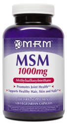 MRM MSM Vegetarian Capsules, 1000 mg, 120-Count Bottles