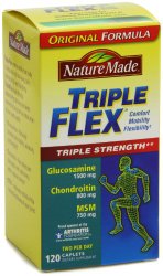 Nature Made Triple Flex, Glucosamine 1500 mg, Chondroitin 800 mg, MSM 750 mg, 120-Caplets