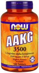 NOW Foods Aakg 3500, 180 Tablets
