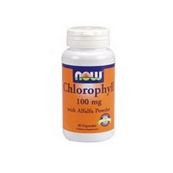 NOW Foods Chlorophyll, 90 Capsules / 100mg (Pack of 2)