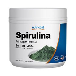 Nutricost Spirulina Powder 400 Grams – Pure Spirulina Powder; 8000mg Per Serving; 50 Servings – High Quality Spirulina