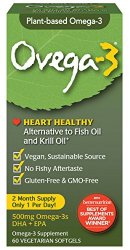 Ovega-3 Vegetarian Softgels, 500 mg, 60 Count