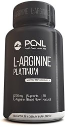 PacificCoast NutriLabs 2100mg L-Arginine, All-Nature Muscle Mass Formula, Free Ebook, 120 Capsules