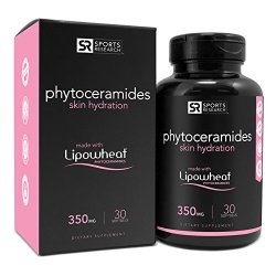 Phytoceramides 350mg made with Clinically Proven Lipowheat® | Plant Derived and GMO free with No Fillers or Synthetic Vitamins – 30 liquid softgels, Made in USA