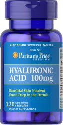 Puritan’s Pride Hyaluronic Acid 100 mg-120 Capsules
