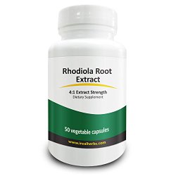 Real Herbs Rhodiola Root Extract 700mg – Rhodiola Rosea Root 4:1 Extract Equivalent to 2800mg of Rhodiola Rosea Supplement – 50 Vegetarian Capsules