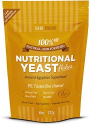 Sari Foods Natural Non-Fortified Nutritional Yeast Flakes, 8 oz.
