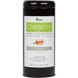 Siberian Chaga Mushroom Loose Tea Exclusive blend of raw and extract powder, 4 Oz Caffeine free