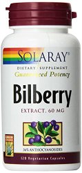 Solaray Bilberry Extract, 60 mg, 120 Count