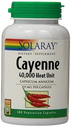 Solaray Cayenne Capsules, 515 mg, 180 Count
