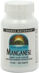 Source Naturals Manganese Chelate 10mg Elemental, 250 Tablets