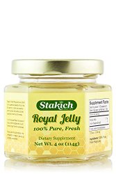 Stakich FRESH ROYAL JELLY 4-OZ – 100% Pure, All Natural, Top Quality –