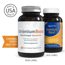 Strontium Boost – Natural Strontium Citrate Supplement by AlgaeCal, 60 Veggie Capsules.