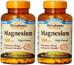 Sundown Naturals Magnesium 500 Mg Caplets Value Size, 180 Count (Pack of 2) Total 360
