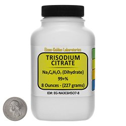 Trisodium Citrate [Na3C6H5O7] 99+% USP Grade Powder 8 Oz in a Space-Saver Bottle USA