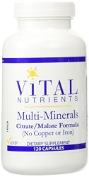Vital Nutrients Multi-Minerals Citrate Supplement, 120 Count