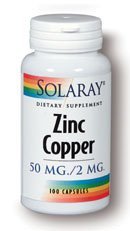 Zinc with Copper Solaray 100 Caps