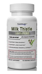#1 Milk Thistle Extract by Superior Labs – Non Synthetic! 80% Silymarin Flavonoids! 4:1 250mg, 120 Vegetable Caps – Made in USA, 100% Money Back Guarantee