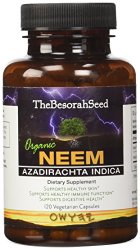 All About Neem, Organic Neem Leaf Capsules 1,200mg 120 Count Vegan MADE IN USA