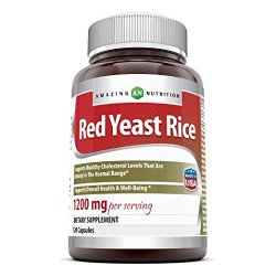 Amazing Nutrition Red Yeast Rice 1200 Mg 120 Capsules – Supports Cardiovascular and Immune Health