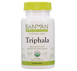 Banyan Botanicals Triphala – Certified Organic, 90 Tablets – Balancing Formula for Detoxification & Rejuvenation