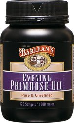 Barlean’s Organic Oils Organic Evening Primrose Oil, 120 softgels/1300 mg ea. Bottle