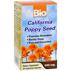 Bio Nutrition California Poppy Seed – 500 mg – 60 Vegetarian Capsules – Promotes Relaxation