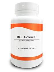 DGL Licorice 500mg – Contains 10% Glycyrrhiza Glabra Root – Supports Digestive & Respiratory Function – 500mg X 50 Vegan Capsules