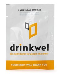 Drinkwel for Hangovers, Nutrient Replenishment & Liver Support (4 To-Go Packets with Organic Milk Thistle, N-acetyl Cysteine, Alpha Lipoic Acid, and DHM)