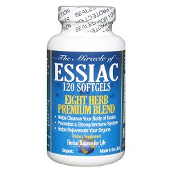 Essiac Tea Softgels, 796 mg, 120 Soft Gels, Eight Herb Essiac Tea, No Brewing, No Refrigeration, Great for Travel, 30 Day Supply