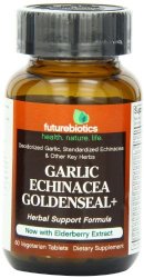 Futurebiotics Garlic, Echinacea Goldenseal+, Supplement with Deodorized Garlic Extract, Standardized Echinacea, 60 tablets