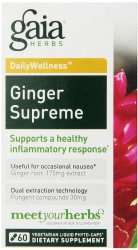 Gaia Herbs Ginger Supreme Liquid Phyto-Capsules, 60 Count