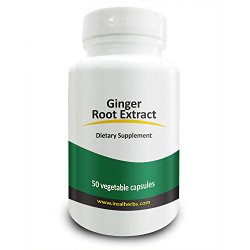 Ginger Root Extract Supplement – 700mg X Ginger Root Extract PE 5:1 Equal to 3500mg of Pure Ginger – Anti-inflammatory Herb That Helps with Nausea in Convenient Capsule Form – 700mg X 50 Capsules