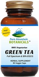 High Potency Green Tea Pills. 90 Kosher Veggie Capsules Now with 450mg Organic Full Spectrum and Pure Green Tea Extract